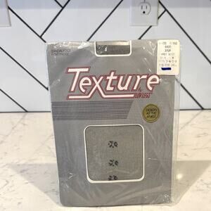 Vintage 80s Texture sandal foot pantyhose grey mist design at ankle size B sexy